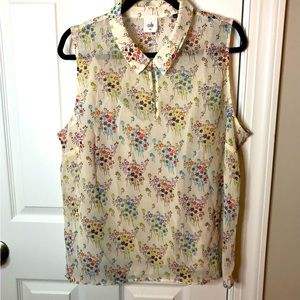 Cabi Floral Sleeveless Blouse - Size XLarge